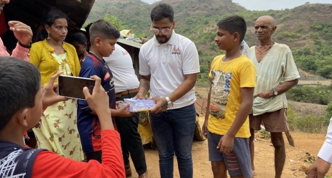 Notebooks and stationery distributed to students in six villages around Lavasa city by Mahatman Foundation.